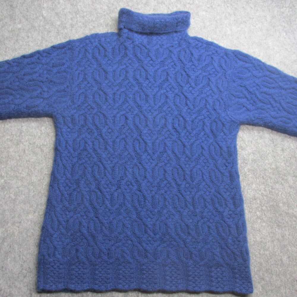 Lord & Taylor Sweater Womens Size M Turtleneck 100% Two Ply Cashmere Blue